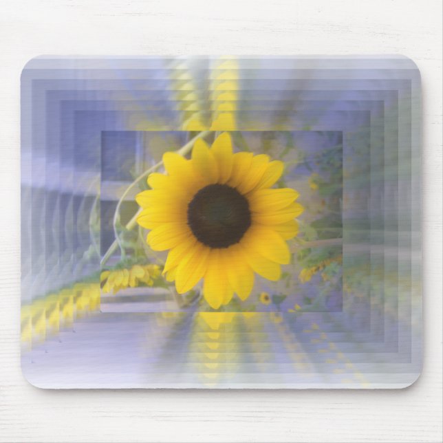 Photo of Sunflower with Repeated Infinity Pattern Mouse Pad (Front)