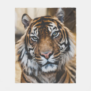 PHOTO OF TIGER'S FACE FLEECE BLANKET