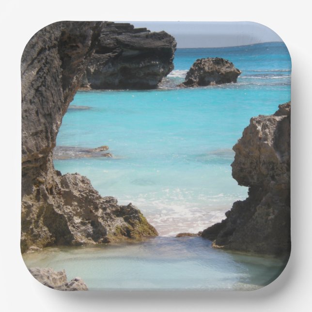 Photo of Tropical Island Coast & Sea Paper Plate (Front)