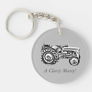 photo of vintage Gray massey fergison tractor Keychain