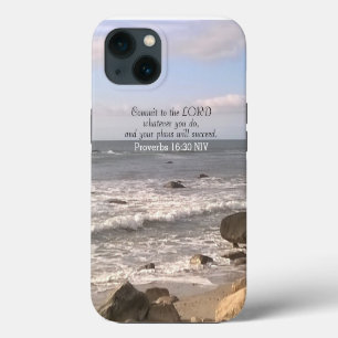 Photo of Wavy Ocean Shore Proverbs Bible Verse Sea iPhone 13 Case