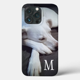 Photo of White Dog with Cute Paws Single Initial iPhone 13 Pro Case
