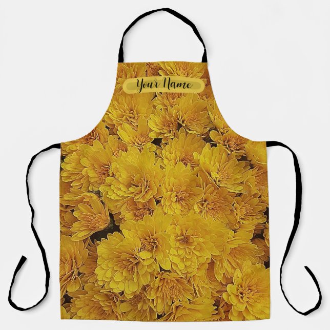 Photo of Yellow Mums Flowers Apron (Front)
