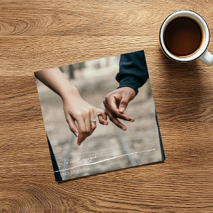 Photo on est fiancé carte de faire-part