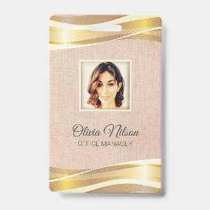 Photo On Rose fog Background Badge