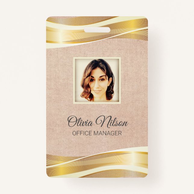 Photo On Rose fog Background Badge (Front)