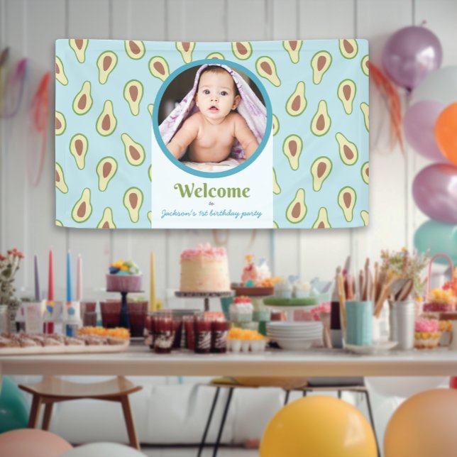 Photo Onederful Avocado 1st Birthday Party Banner (Photo Onederful Avocado 1st Birthday Party Banner)