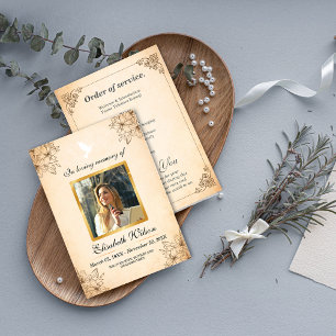 Photo Order of Service Funeral – In Loving Memory Program