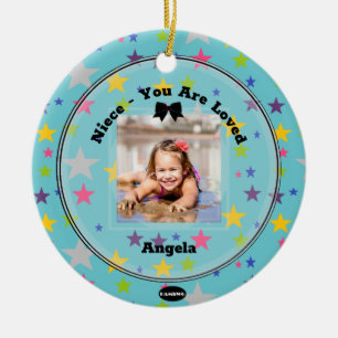 Photo Ornament Aqua with Stars HAMbWG