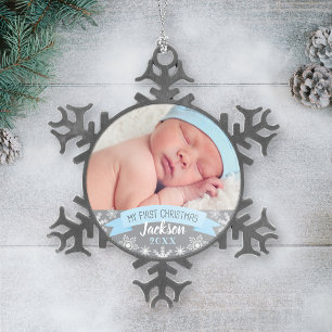Photo Ornament Baby Boy First Christmas