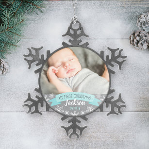 Photo Ornament   Baby Boy First Christmas