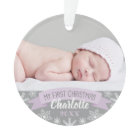 Photo Ornament | Baby Girl First Christmas