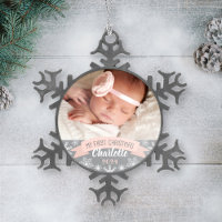 Photo Ornament | Baby Girl First Christmas