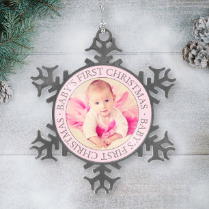 Photo Ornament Baby Girl First Christmas