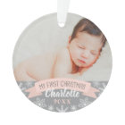 Photo Ornament | Baby Girl First Christmas
