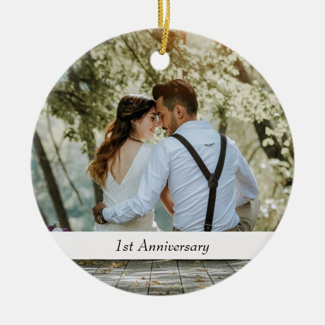 Photo Ornament & Lovely Quote Wedding Anniversary (Front)
