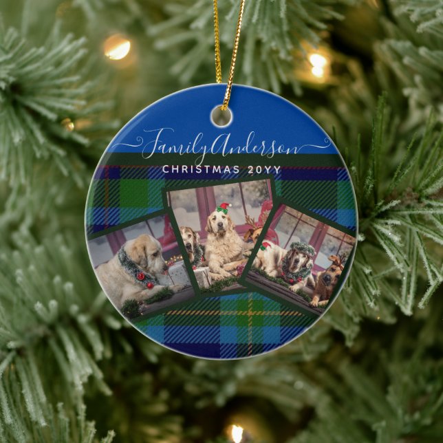 PHOTO ORNAMENT - Miller TARTAN Blue Christmas Gift