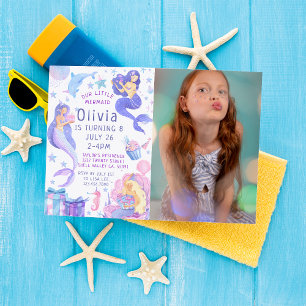 Photo Our Little Mermaid All Ages Birthday Invitation