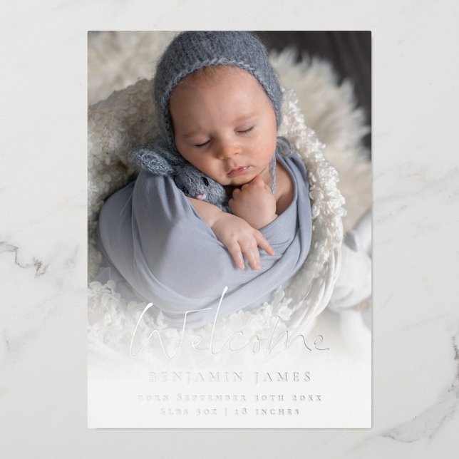 Photo Overlay Faire-part de naissance de bienvenue (Recto)