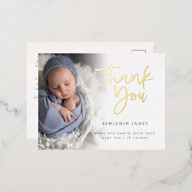 Photo Overlay Faire-part de naissance Merci (Recto/Verso)