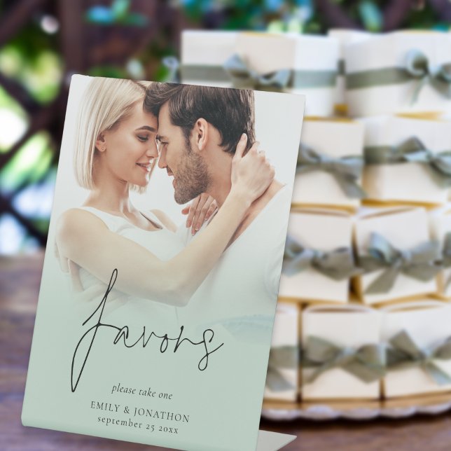 Photo Overlay Favours Wedding Sage Green Sign (Creator Uploaded)