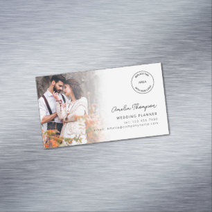 Photo Overlay Logo Wedding Planner Magnetic Business Card