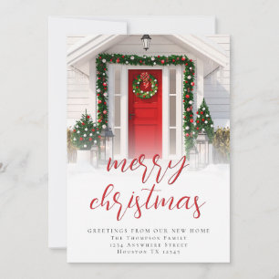 Photo Overlay Script Merry Christmas New Home Holiday Card