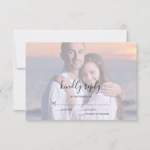 Photo Overlay Script Typography Wedding RSVP Card