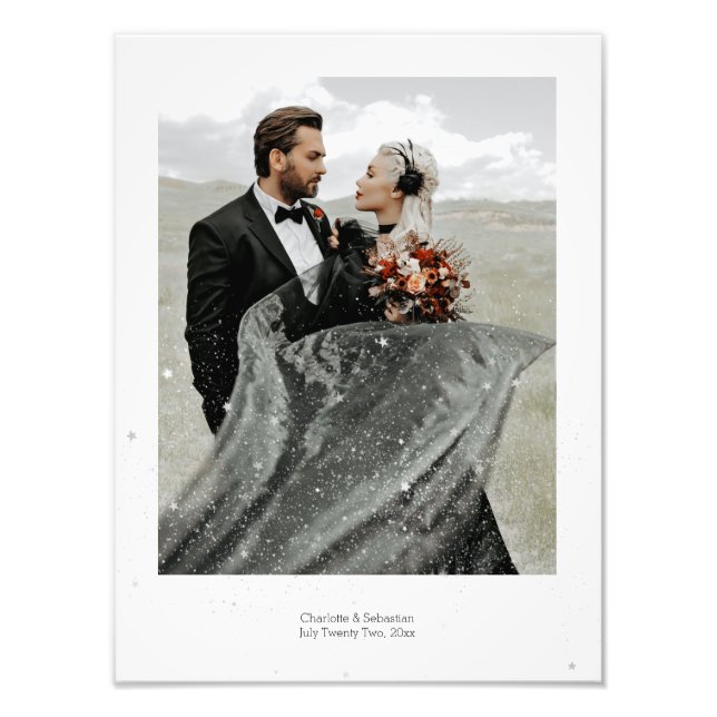 Photo Overlay Silver Stars Personalized (Front)