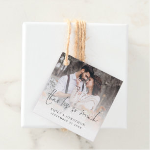 Photo Overlay Thanks So Much Script Wedding Favour Tags