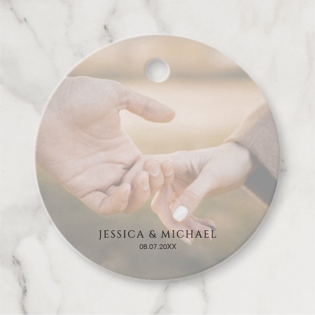 Photo Overlay Wedding Favour Tag (Front)