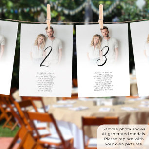 Photo Overlay Wedding Guest Name Table Number card