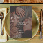 Photo Overly Menu Wedding<br><div class="desc">A modern menu design you can download and print yourself or order printed on your choice of high quality card stock.</div>