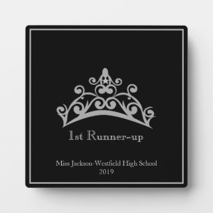 Photo Pageant Silver Tiara Crown 1st Runner-up Plaque