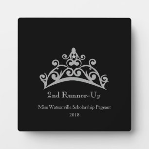 Photo Pageant Silver Tiara Crown 2nd Runner-up Plaque