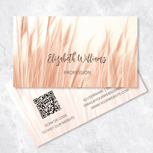 Photo Pampas Grass | Carte de visite de code QR (Créateur téléchargé)