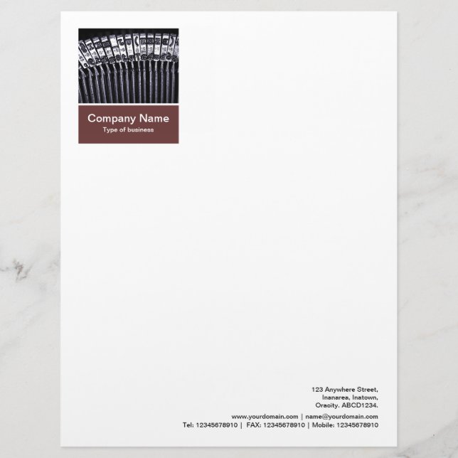 Photo Panel - Dk Brown - Typewriter Letterhead (Front)
