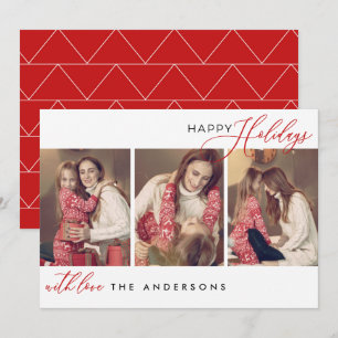 Photo Panel Typography Happy Holidays Card