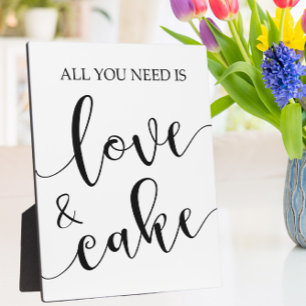 Photo Panneau d'amour et de gâteau Plaque de table avec
