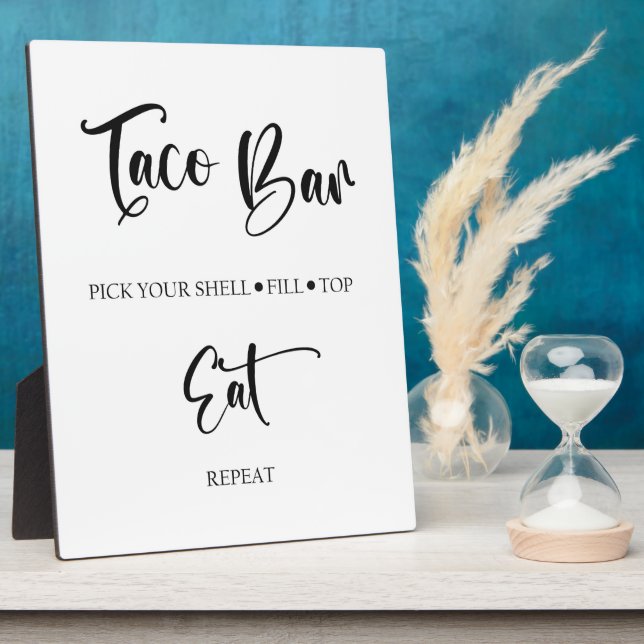 Photo Panneau Mariage Taco bar Tabletop Plaque (Côté)