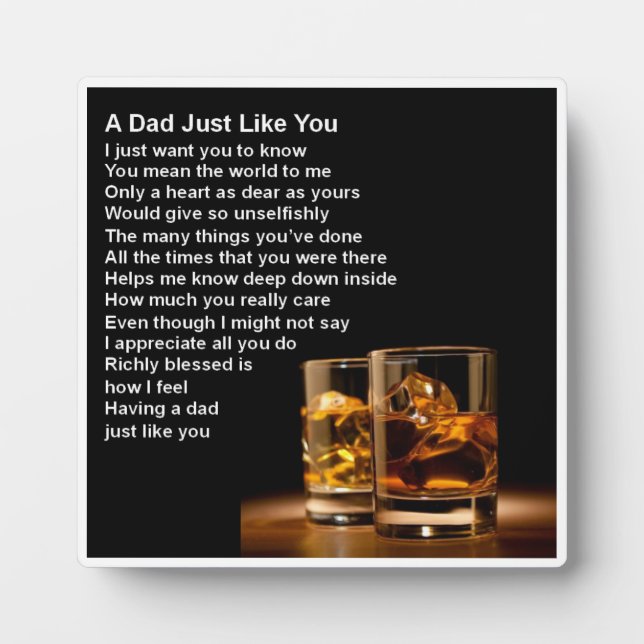 Photo Papa Poem Plaque - Whisky Design (Devant)