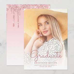 Photo Parties scintillant rose Glam Faire-part de 