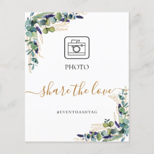 Photo party Instagram hashtag eucalyptus greenery Flyer