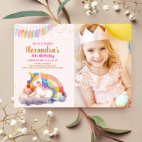 Photo Pastel Unicorn Rainbow Birthday Party