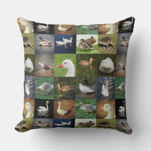 Photo Patchwork - Birds Throw Pillow