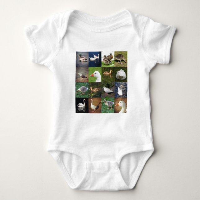 Photo Patchwork Square - Birds Baby Bodysuit (Front)