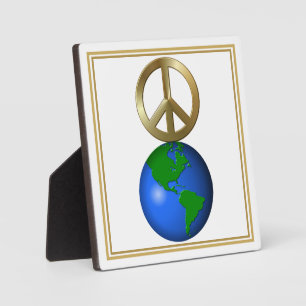 Photo Peace on Earth Fun Rebus Style Mot Puzzle Plaque