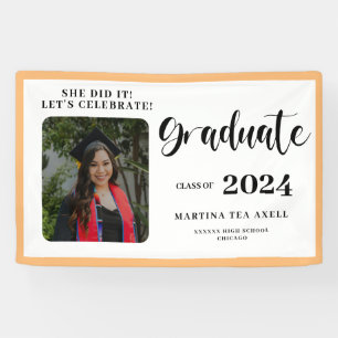 Photo Peach Welcome Graduation Banner