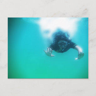 photo perfect snorkeler postcard