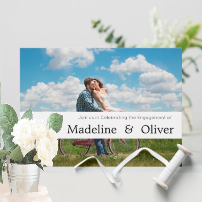 Photo Personal Modern Typography Banner Engagement Save The Date (Creator Uploaded)